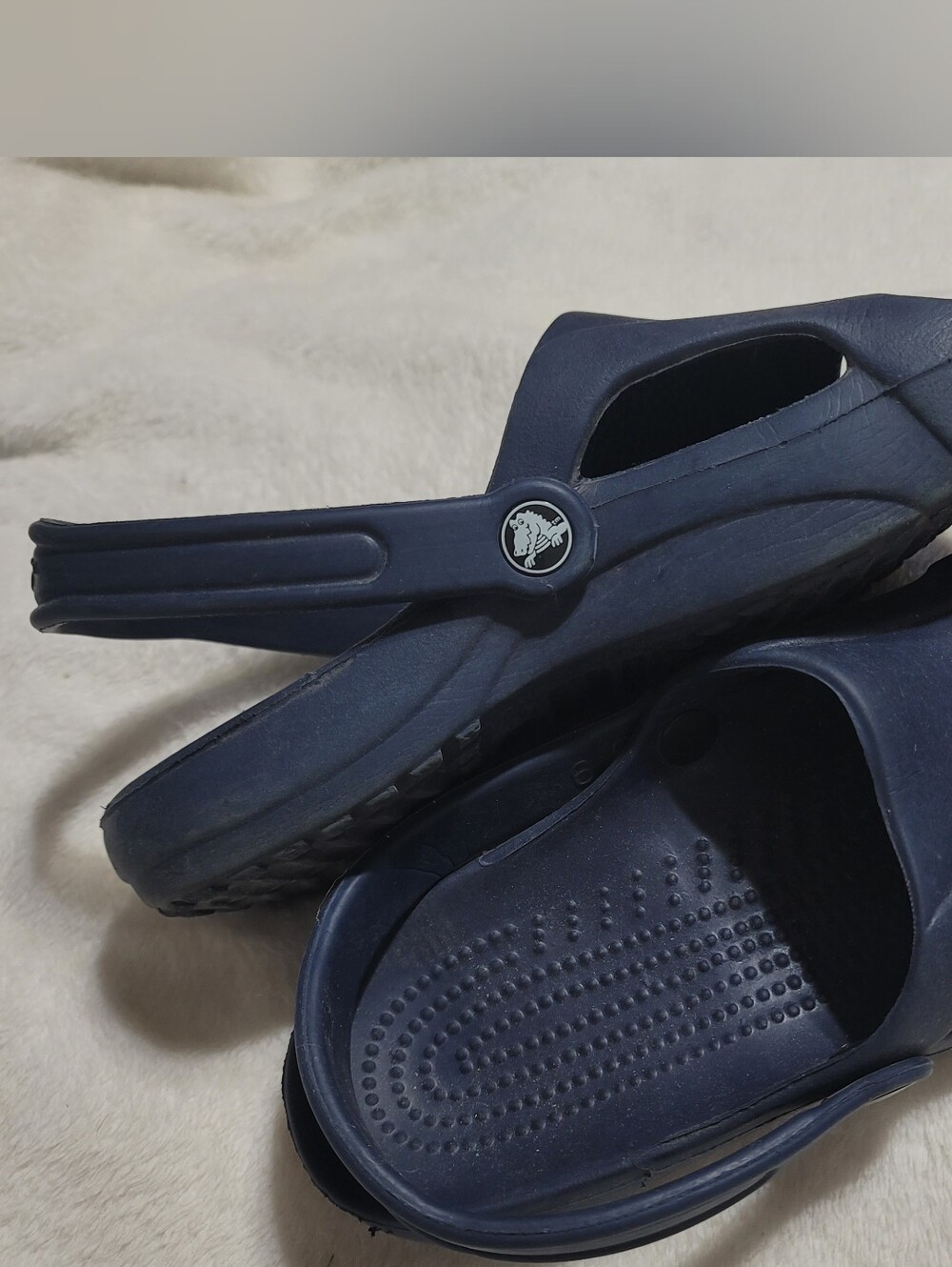 CROCS Women's Navy Clog Sandals Nile Slide Sz 8 Slip On Shoes Waterproof